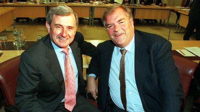 Simon Crean and then Labor leader Kim Beazley in 1998.