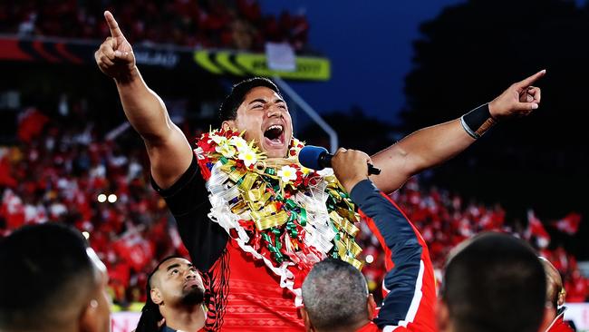 Jason Taumalolo’s defection has helped power the Tonga team. Picture: Hannah Peters/Getty Images