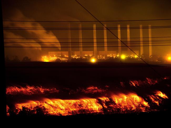 Fire at the Hazelwood power station in Morwell in 2014. Picture: Mike Keating