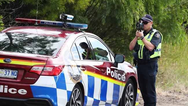 Tasmania Police conduct speed checks. Picture: NIKKI DAVIS-JONES