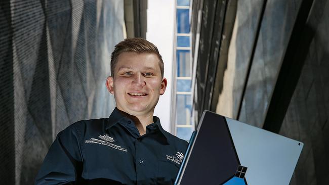 Andrew Brown is competing in Cloud Computing World Skills Australia. Picture: Ian Currie