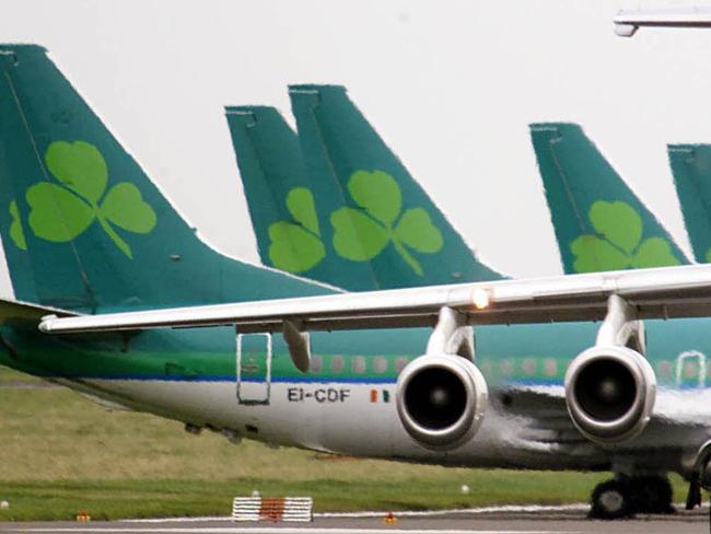 17/10/2000. Aircraft of Ireland's national airline Aer Lingus, sit on the apron at Dublin Aiport, Ireland, in this file photo. According to the Irish govenment the airline is losing more than two million dollars each day, and may have to slash more than a third of its workforce to recover. (AP Photo/file/pa)