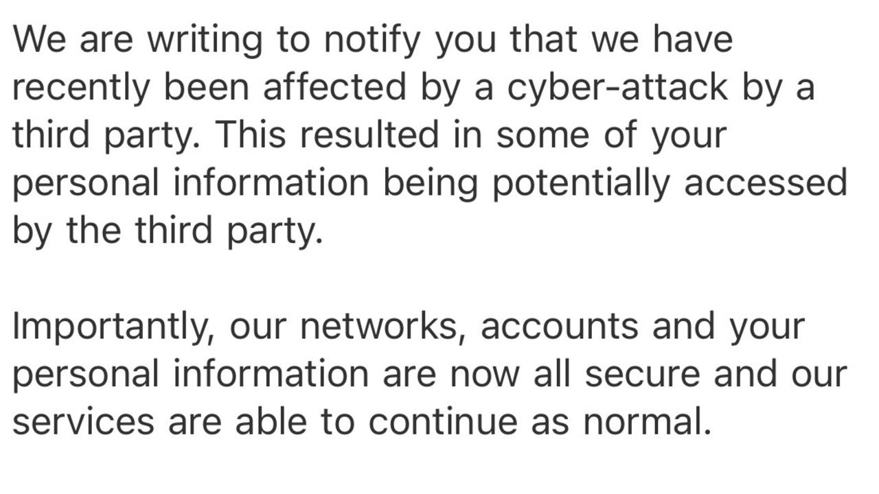 Harcourts reassured the email recipients that the network accounts and information were now secure.