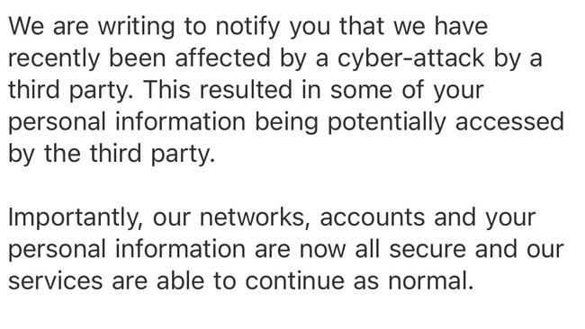 Harcourts reassured the email recipients that the network accounts and information were now secure.