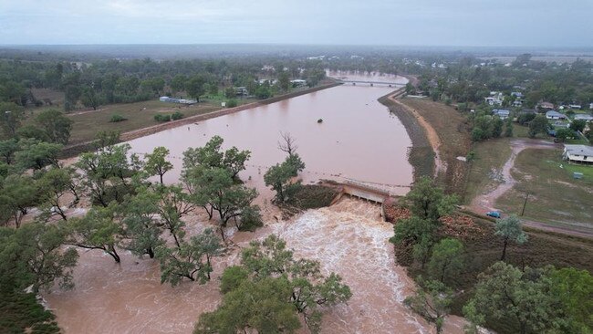 Murweh Shire Council posted to social media of major flooding to the Bradley's Gully near Charleville.