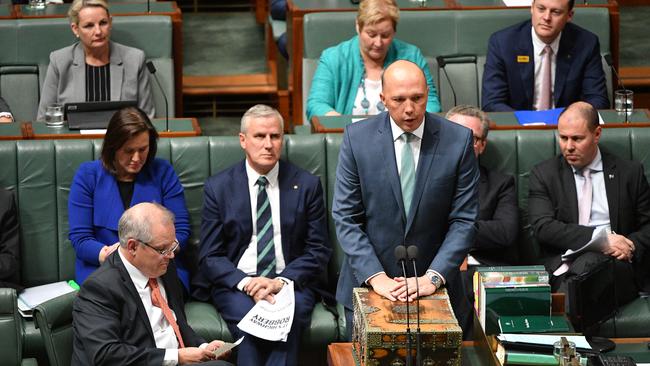 Home Affairs Minister Peter Dutton during Question Time last Thursday. Picture: AAP