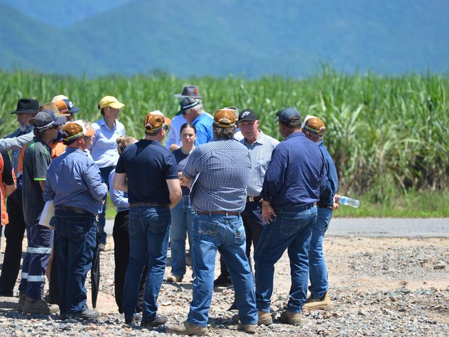 LNP Opposition leader Peter Dutton on the ground in Ingham today along with the Qld Premier David Crisafulli and Senator Susan McDonald. They visited the Hinchinbrook council disaster centre, a local business and then on to a cane farm.