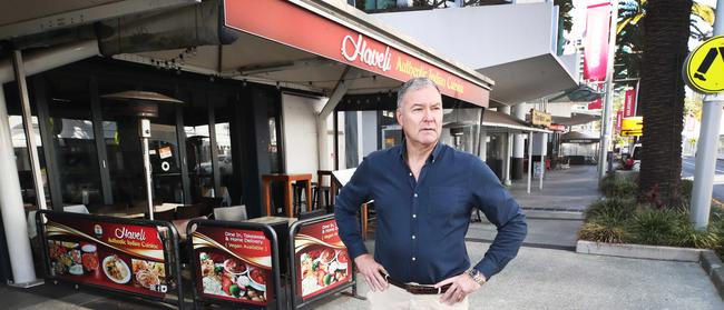 John-Paul Langbroek at the former site of Aura. He described the night as the Gold Coast being on the ‘edge of anarchy”. Picture Glenn Hampson