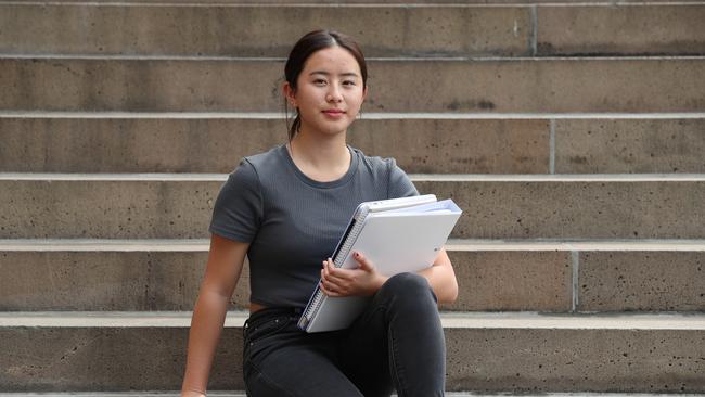 New data suggests Year 12 girls taking the HSC this year are more stressed than boys. This is 17-year-old Brianna He. Picture: David Swift