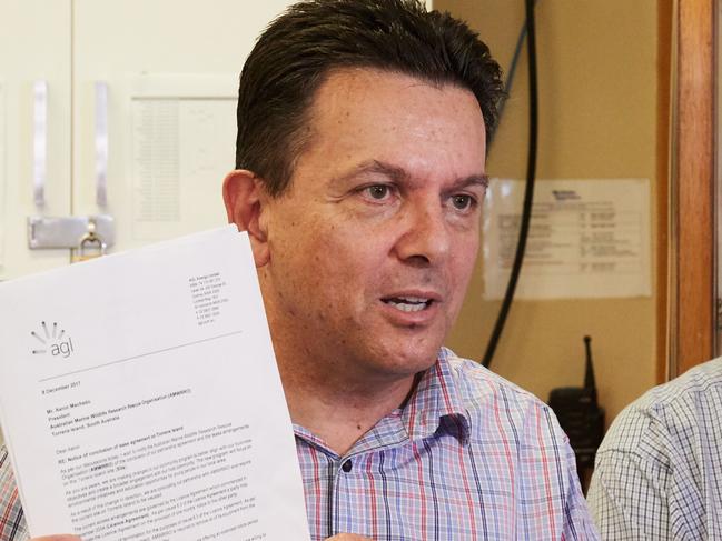 Nick Xenophon is threatening to sue Steven Marshall. Picture: AAP.