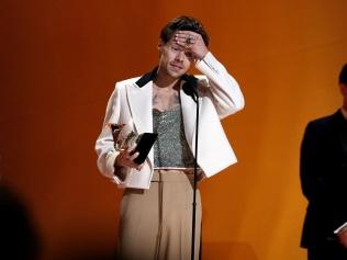 Harry Styles accepts the Album Of The Year award for “Harry's House”. Photo: Getty