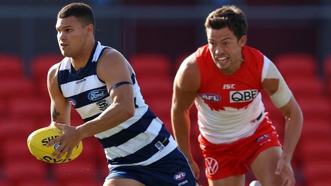 Brandon Parfitt in action for the Cats. Picture: Michael Klein