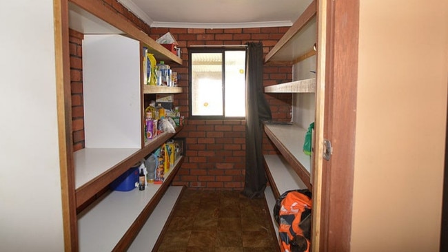 The Walpeup pantry where Rebecca Payne crushed up her sleeping pills with a mortar and pestle and baked them into a biscuit.