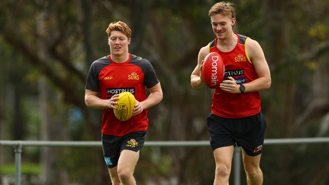 Noah Anderson and Matt Rowell haven’t missed a beat during the AFL shutdown. Picture:/Getty Images