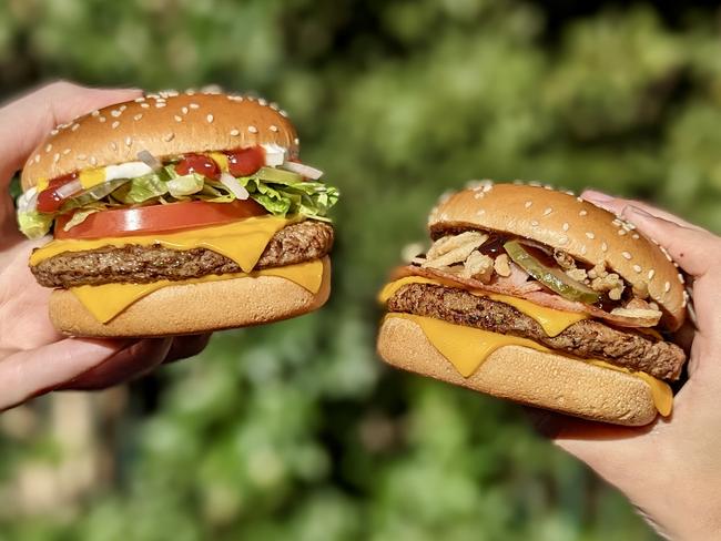 The Quarter Pounder Deluxe and Quarter Pounder BBQ Bacon and Crispy Onions. Picture: Supplied