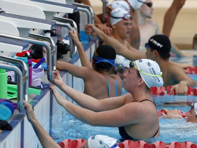 Swimmers gathered for training at the Dolphins emerging swimmers camp in Southport. Sally Vagg from QLD. Picture: Tertius Pickard