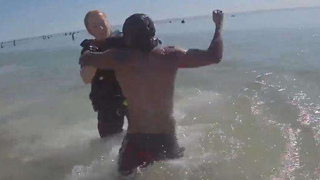 During Gollan’s arrest, two police officers were struck at Christies Beach. Picture: SAPOL / SA Courts