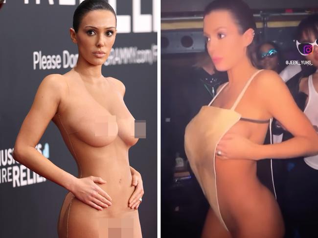 Bianca Censori's near-nude red carpet looks.