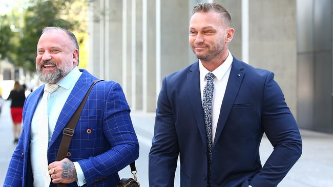 Garry Turner (right) and lawyer Campbell MacCallum leave the Supreme Court in Brisbane last month, Mr MacCallum was not present today. Picture: NCA NewsWire / Jono Searle