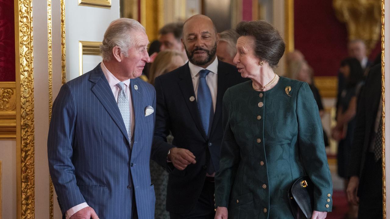 Prince Charles and Princess Anne, Princess Royal attend a reception after presenting the Queen's Anniversary Prizes for higher and further education during a ceremony at St James's Palace. Picture: Getty Images