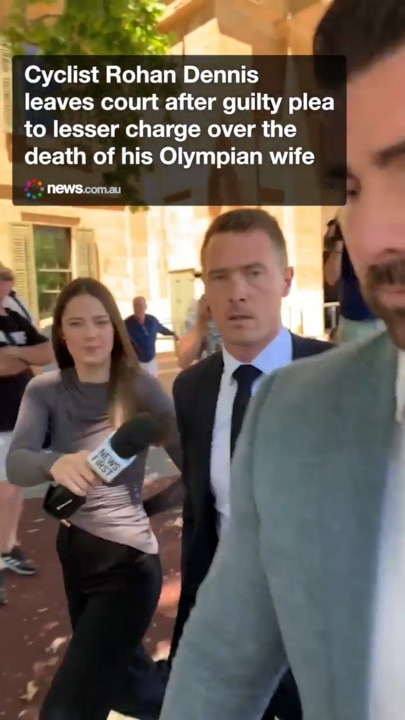 Rohan Dennis leaves court after guilty plea