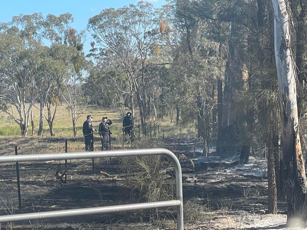 The scene of an aircraft crash southwest of Warwick at Palgrave. Emergency services rushed to the scene shortly after 12pm. (Photo: NRM)