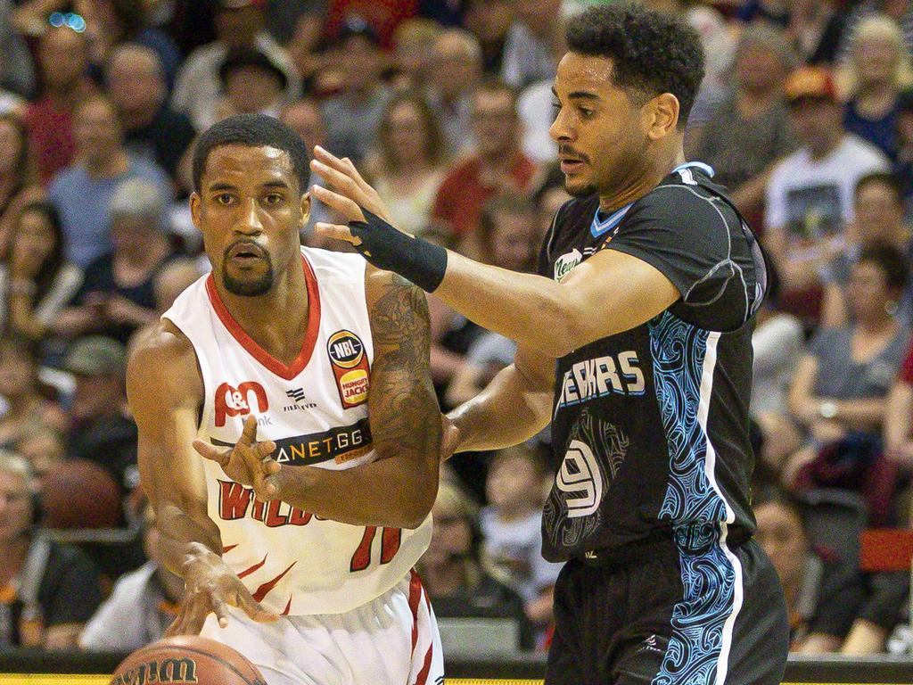 Corey Webster’s had his run-ins with the Wildcats, but he’ll form a deadly back-court partnership with the NBL’s best player Bryce Cotton. Picture: AAP