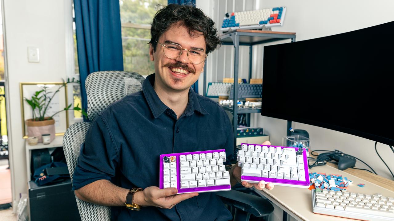 Christopher Wale built his first keyboard three years ago and loves his unusual hobby. Picture: Supplied