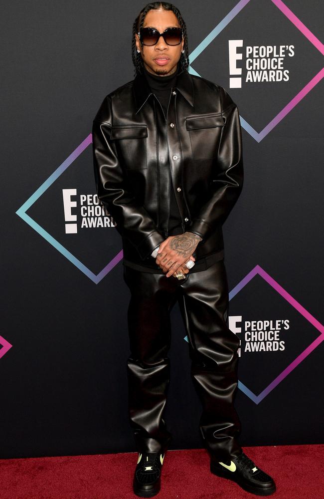 Rapper Tyga - aka Kylie Jenner’s ex - went as Trinity from The Matrix. Photo: Matt Winkelmeyer/Getty Images