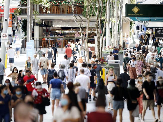 The Queen Street Mall pictured the day after 6pm lockdown was lifted, Brisbane 12th of January 2021.  (Image/Josh Woning)