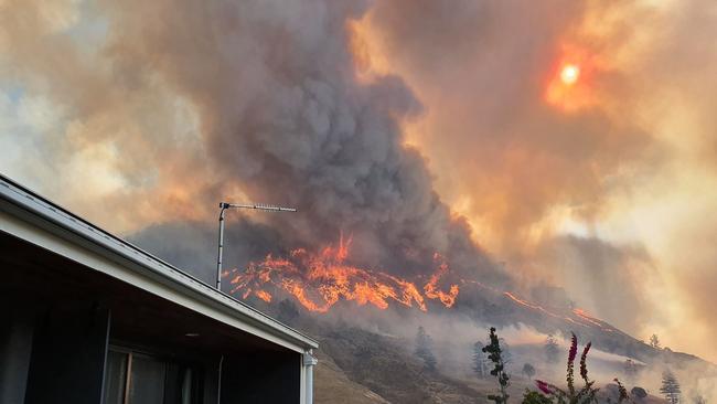 The fire has been raging for days in the Gold Coast hinterland. Picture: AAP Image/Supplied by Aleksandar Romanov.