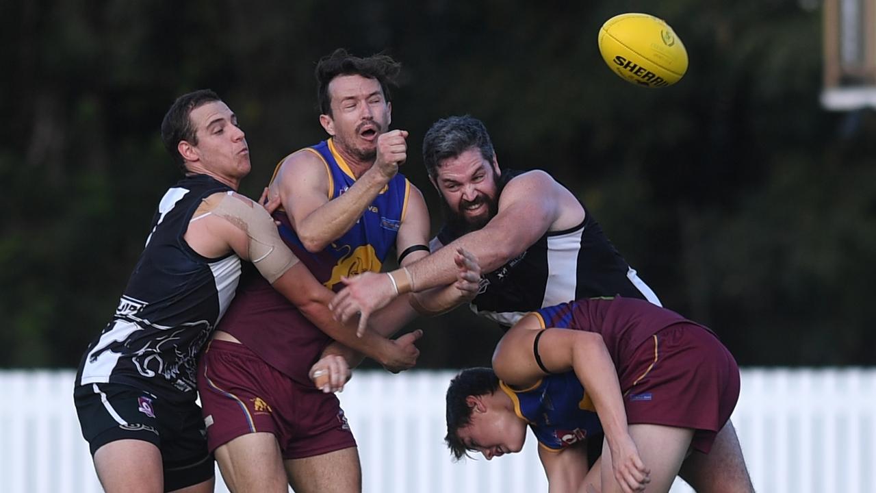 Glenmore and Panthers did battle in a hard-fought elimination final at the Rockhampton Cricket Ground on Sunday. Photo: Jann Houley