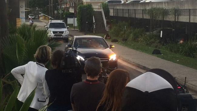 The Salim Mehajer motorcade makes its way out of Silverwater.