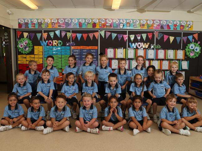 Prep Class D from Highland Reserve State School at Upper Coomera. Picture Glenn Hampson Back Row (L-R): Jesse Davidson, Vann Breingan, Mia Mathias, Annalyse Burge-Assaad, Madison McNeight, Liam Trosky, Ruby Bennett, Kenya Bessette, Eli Dort Second Row (L-R): Savannah Ward, Levi Shannon, Rylan Seah, Alexandra Petri, Charlie Donovan, Scarlett Epiha, Ella Brown, Nixon Spencer Front Row (L-R): Sienna Hutchings, Joaquim Leder-Duarte, Zane Ahipene, Pippa Wilkes, Harlyn Morfett, Naia Tapara , Samuel Shaw, Bella-Iza Demuth