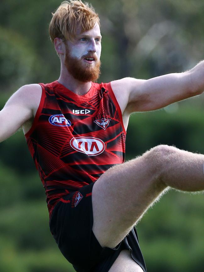 High draft pick Aaron Francis has found it tough to break into Essendon’s senior line-up. Picture: George Salpigtidis