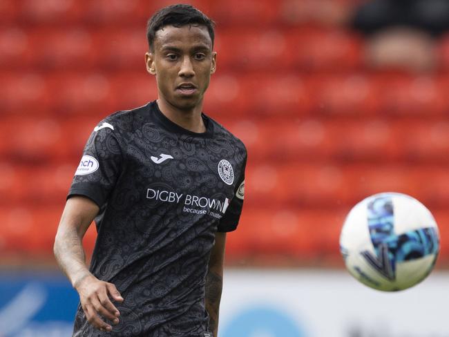 Keanu Baccus in action for St Mirren during a Scottish Premiership match. He has impressed since joining the club from Western Sydney Wanderers. Picture: Craig Foy/SNS Group via Getty Images