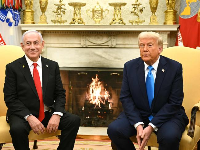 US President Donald Trump meets with Israel's Prime Minister Benjamin Netanyahu in the Oval Office of the White House in Washington, DC. Picture: AFP