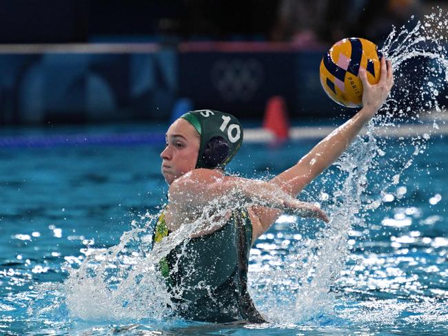 Williams unleashes for one of her four goals against Hungary. Picture: Andreas SOLARO / AFP