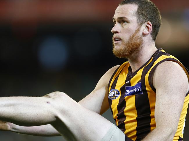 Jarryd Roughead took the lead in the Coleman medal with five goals. Pic: Michael Klein.