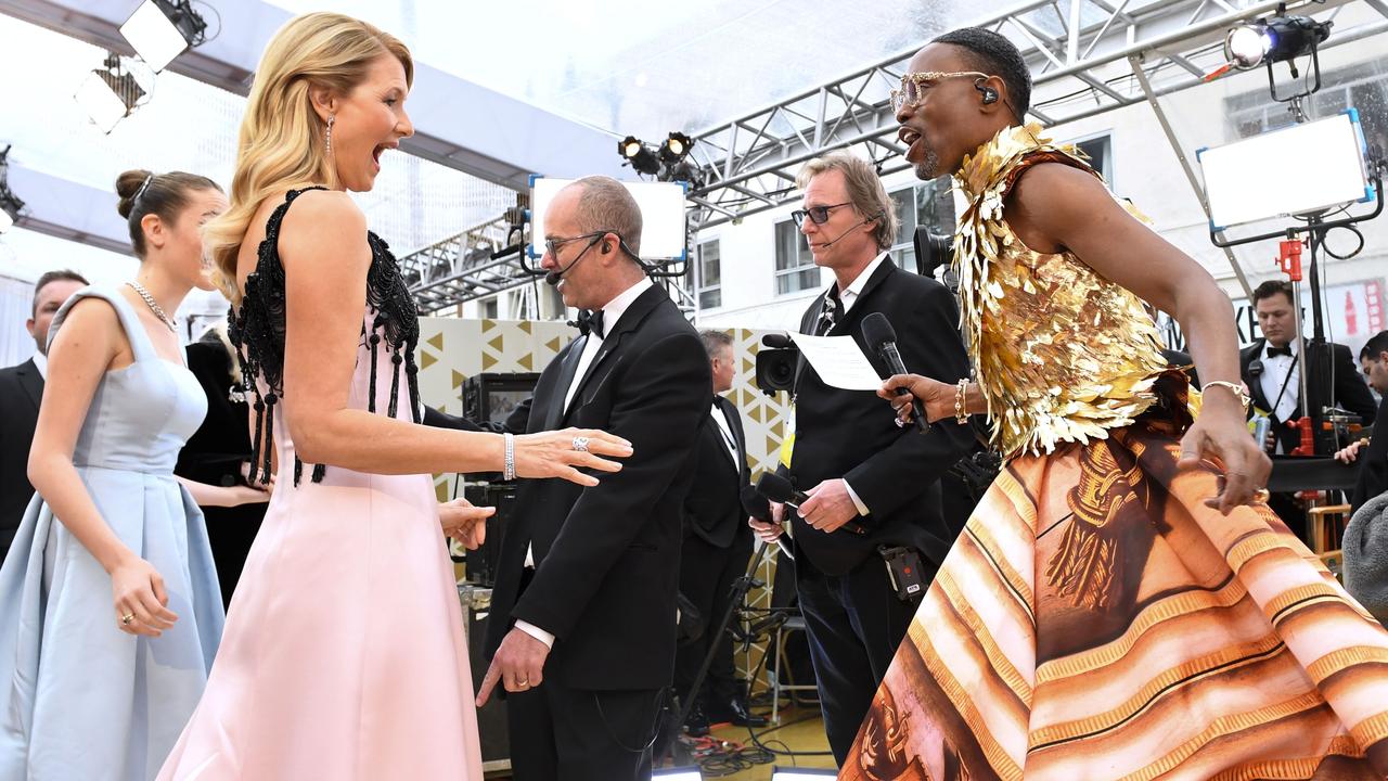 Laura Dern greets Billy Porter as she arrives for the 92nd Oscars. Picture: Valerie Macon/AFP