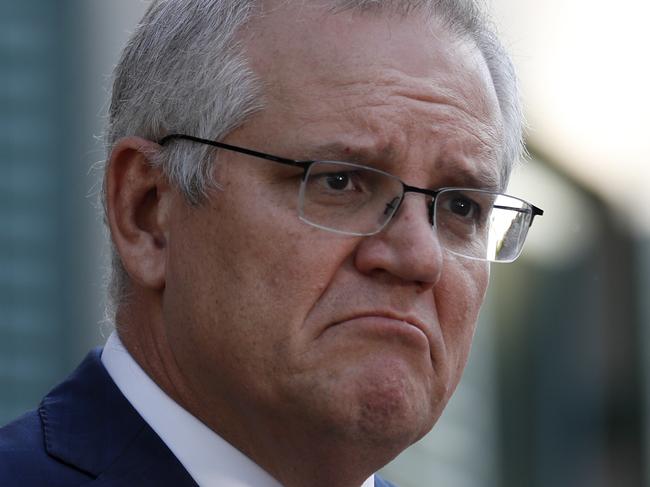 SYDNEY, AUSTRALIA - NewsWire Photos JULY 15, 2021: Australian Prime Minister Scott Morrison addresses the media at a press conference at Kirribilli House. Picture: NCA NewsWire / Nikki Short