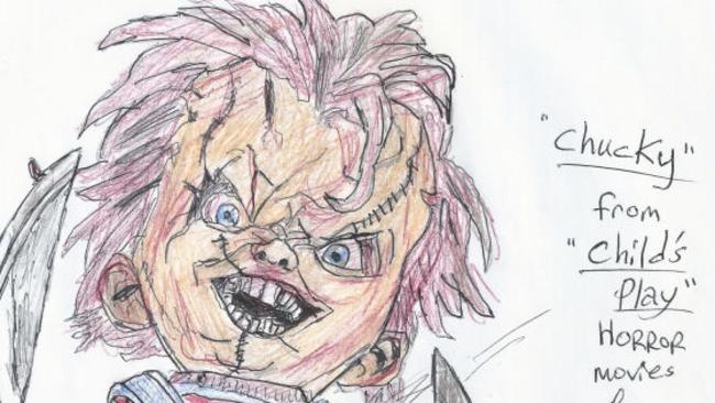 Eric Holler owns Serial Killer Ink, a website that sells items once owned or created by some of the most depraved humans to have existed. Convicted killer Robert Bardo drew this picture of ‘Chucky’.