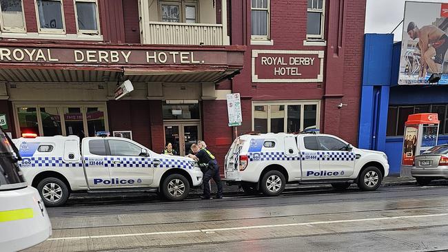 A man was covered in blood after a harrowing attack on a Melbourne tram, leaving commuters horrified.