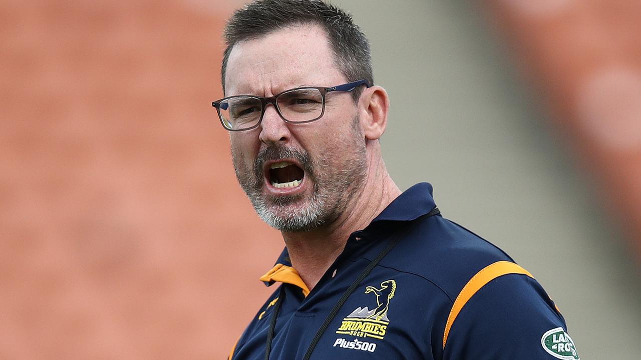 Brumbies coach Dan McKellar during the round four Super Rugby match in Hamilton.