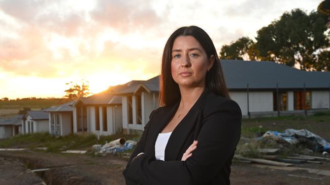 Jessica Harrison signed a contract to have her first home built by Felmeri Homes in 2020 and claims to have lost tens of thousands of dollars because she hasn't been able to move in. Picture: Keryn Stevens