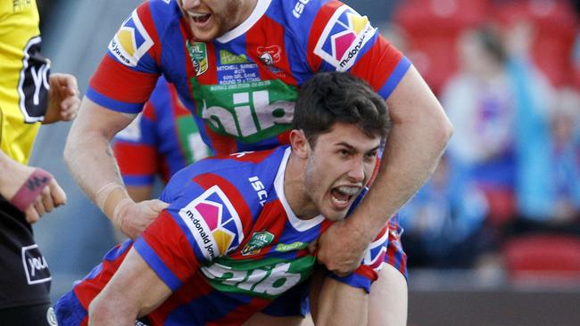 Nick Meaney scored his first try in the NRL. AAP Image/Darren Pateman.