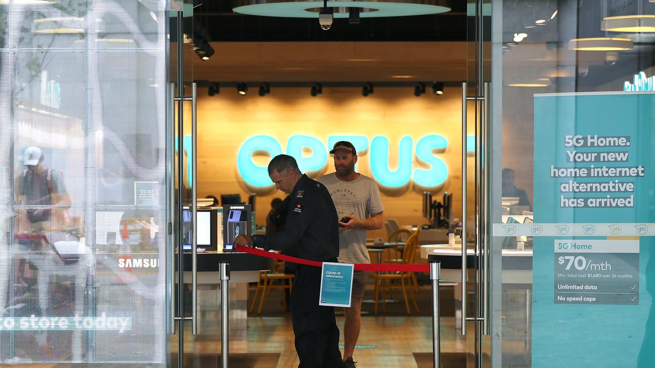 Some Optus stores are becoming virtual support centres. Picture: Paul Kane/Getty Images