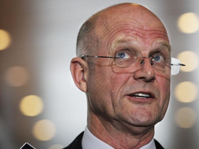 NSW Liberal Democrat Senator David Leyonhjelm faces the media at Parliament House in Canberra announcing he will introduce a marriage deregulation amendment bill into the Senate.