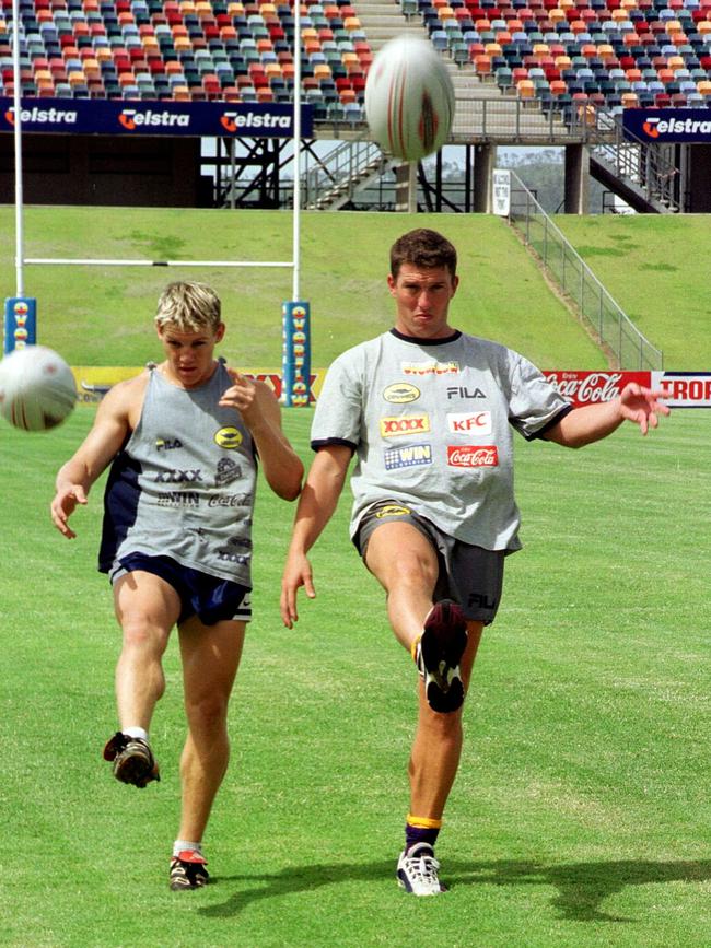 Denny Lambert with former AFL player Jack Love. Picture: Evan Morgan