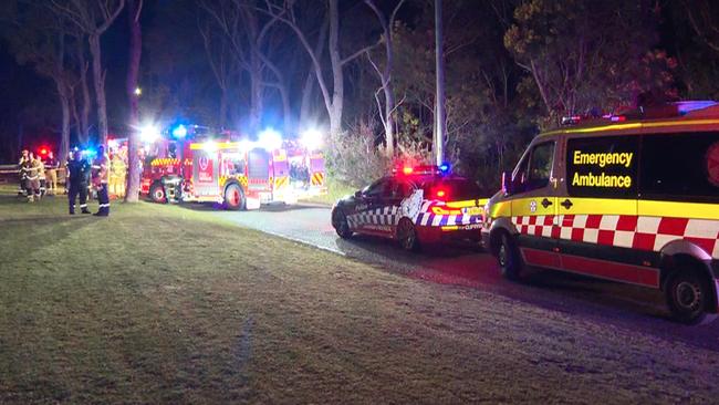 Dozens of police, ambulance and fire and rescue personnel attended the scene. Picture: TNV